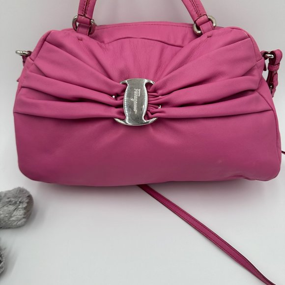 RARE Salvatore Ferragamo 2WAY shoulder bag with Vara Bracket Pink - Picture 3 of 15